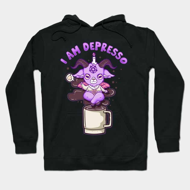 I Am Depresso - Cute Anime Kawaii Baphomet T-Shirt Hoodie by biNutz